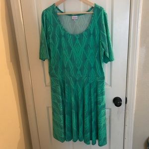 3xl LuLaRoe Nicole green/blue.